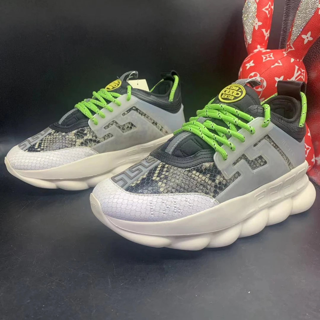 【聚星福利】范思哲/Versace95新时尚蛇鳞纹厚底休闲运动鞋40.5欧码