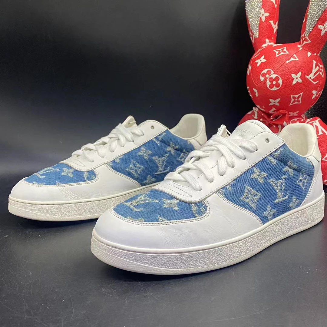 【AO折扣】LouisVuitton/路易威登男士舒适蓝色牛仔板鞋41欧码ao