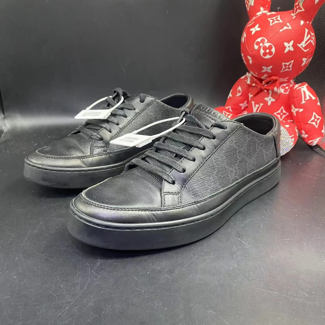 【聚星福利】GUCCI/古驰95新休闲舒适黑武士板鞋39欧码ao