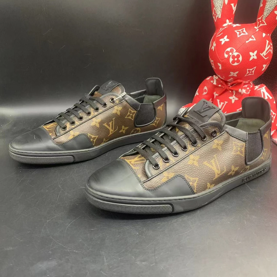 【聚星折扣】LouisVuitton/路易威登黑棕色贝壳头板鞋38.5/ddm1347