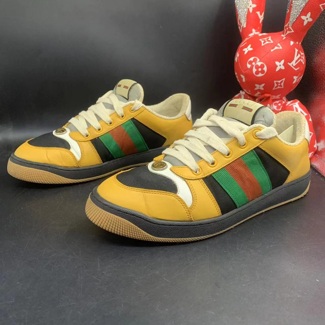 【聚星折扣】GUCCI/古驰 95新男士休闲时尚黄色脏脏鞋41欧码ddm780