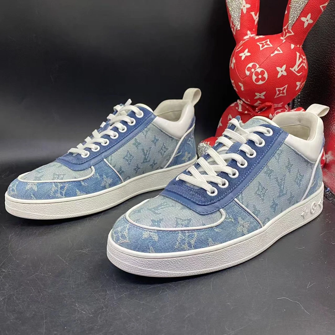 【聚星折扣】LouisVuitton/路易威登男士牛仔蓝板鞋38.5欧码ddm736