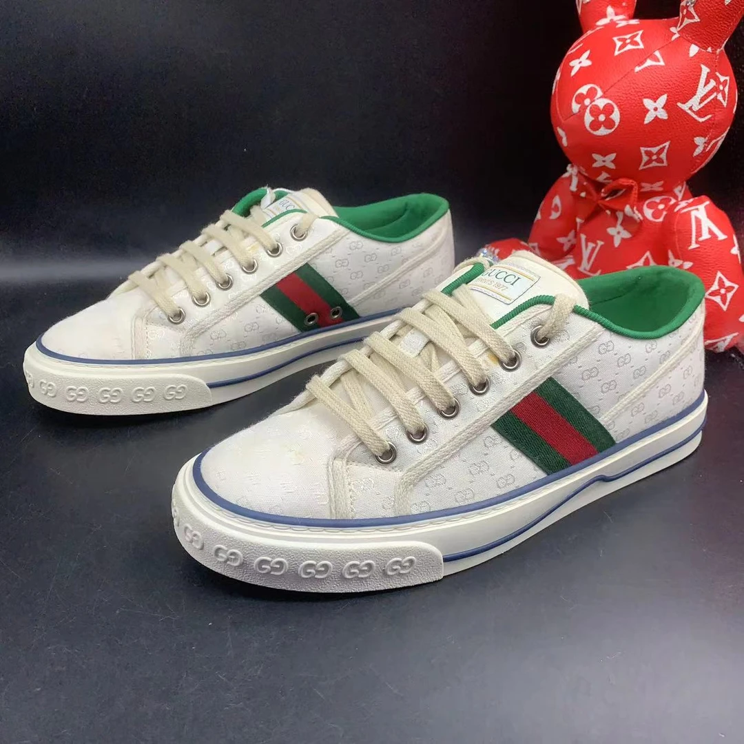 【聚星福利】GUCCI/古驰95新休闲时尚白色帆布1977板鞋多码数ddm