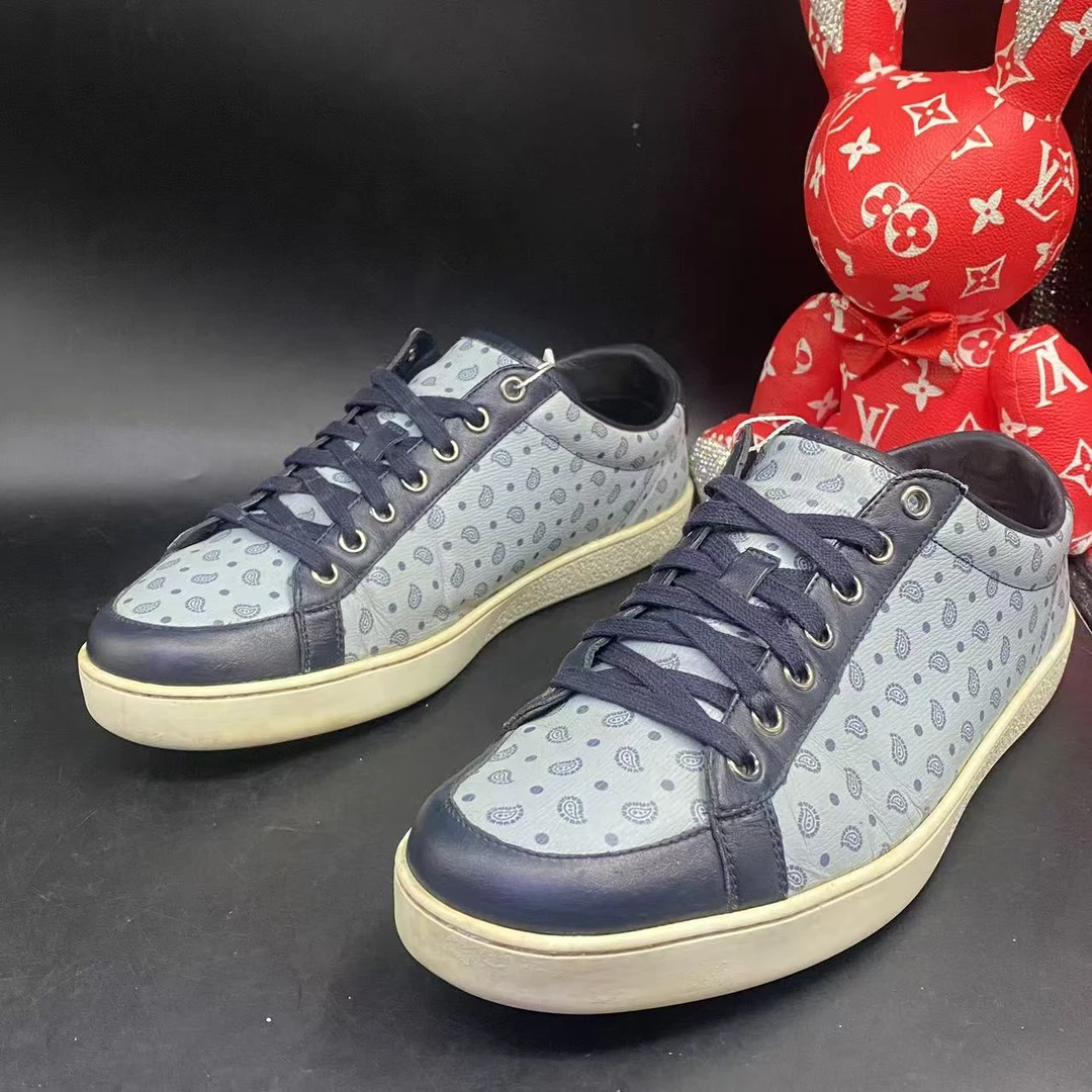 【聚星福利】GUCCI/古驰95新休闲蓝色满印水果板鞋41.5欧码ddm1389