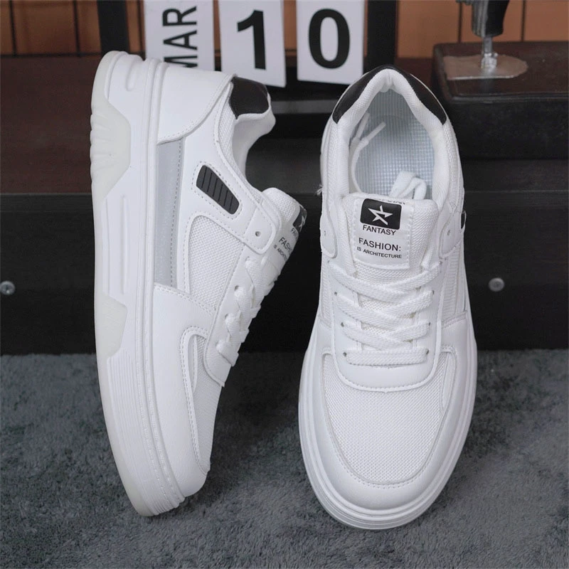 2025夏季男鞋圆头软底透气时尚百搭男运动潮流防滑厚底潮鞋休闲鞋