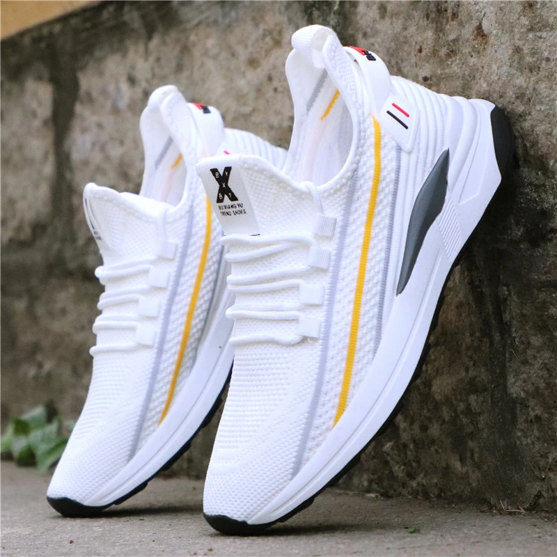 新款春夏一脚套轻便男鞋厚底网面透气男士运动鞋休闲鞋跑步鞋子