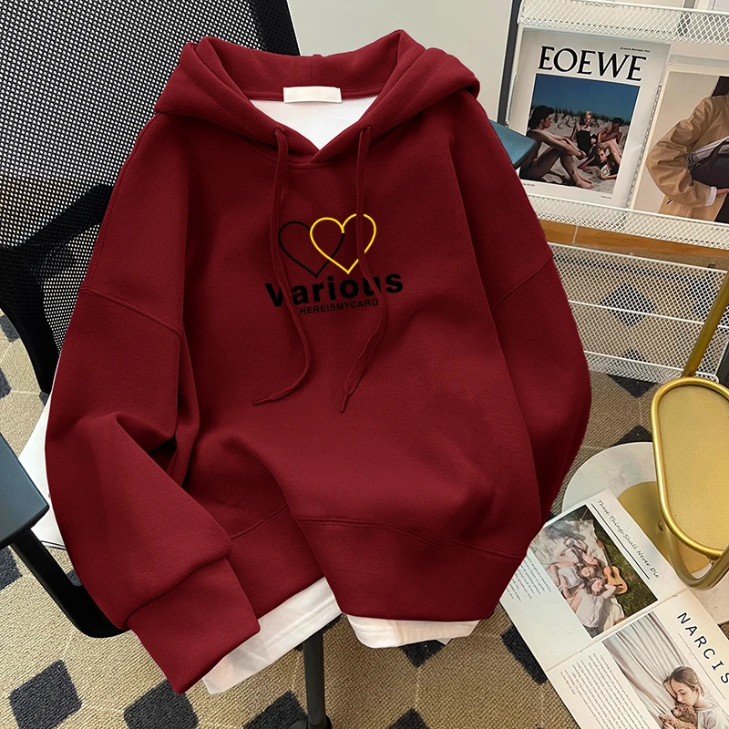 连帽休闲加厚女士卫衣外套加绒2024秋冬新款宽松时尚洋气长袖上衣