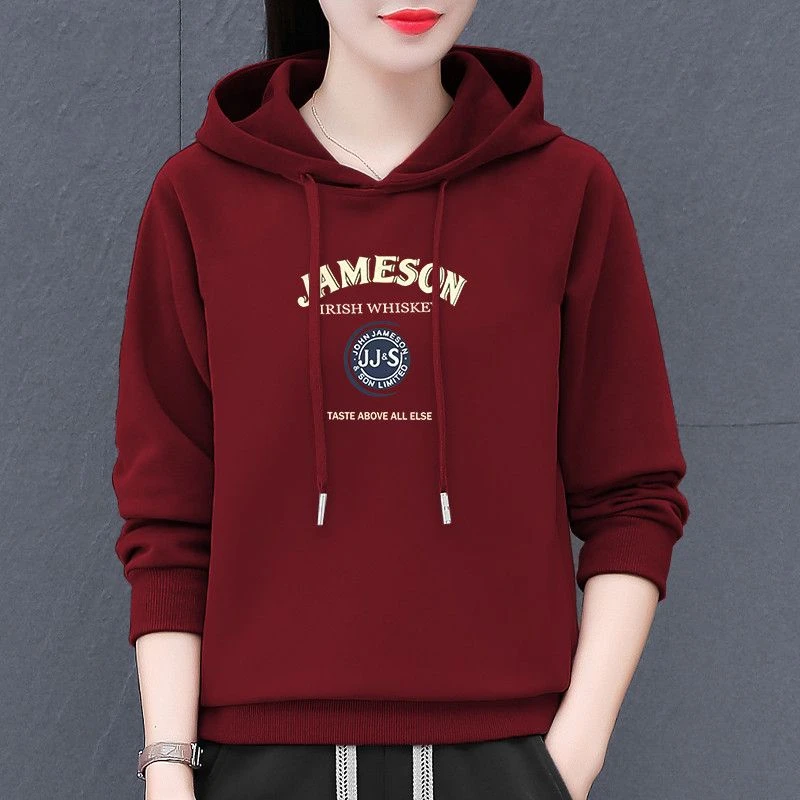 卫衣外套秋冬女士时尚宽松休闲显瘦长袖连帽新款加绒加厚洋气上衣