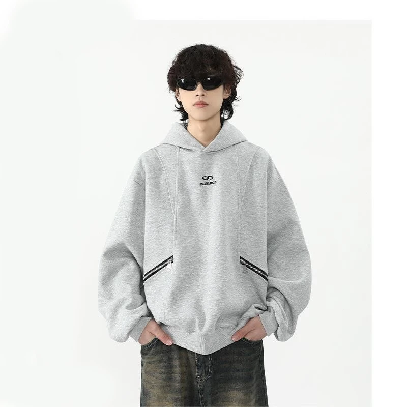 2025美式高街小众设计感连帽卫衣男女宽松欧美潮牌街头风百搭上衣