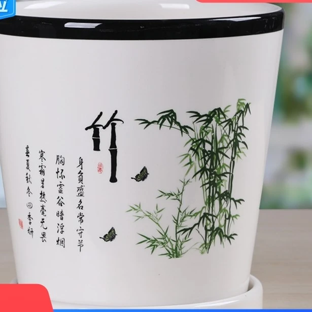 花盆陶瓷高款清仓大特大号带托盘家用创意绿萝吊兰简约多肉盆