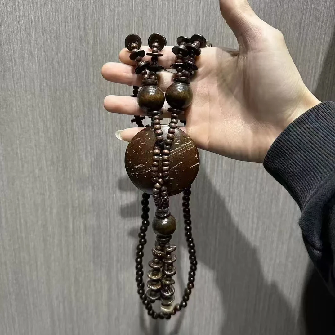 新中式名族风链子天然椰子壳手工品项链腰链复古宫廷古风时尚