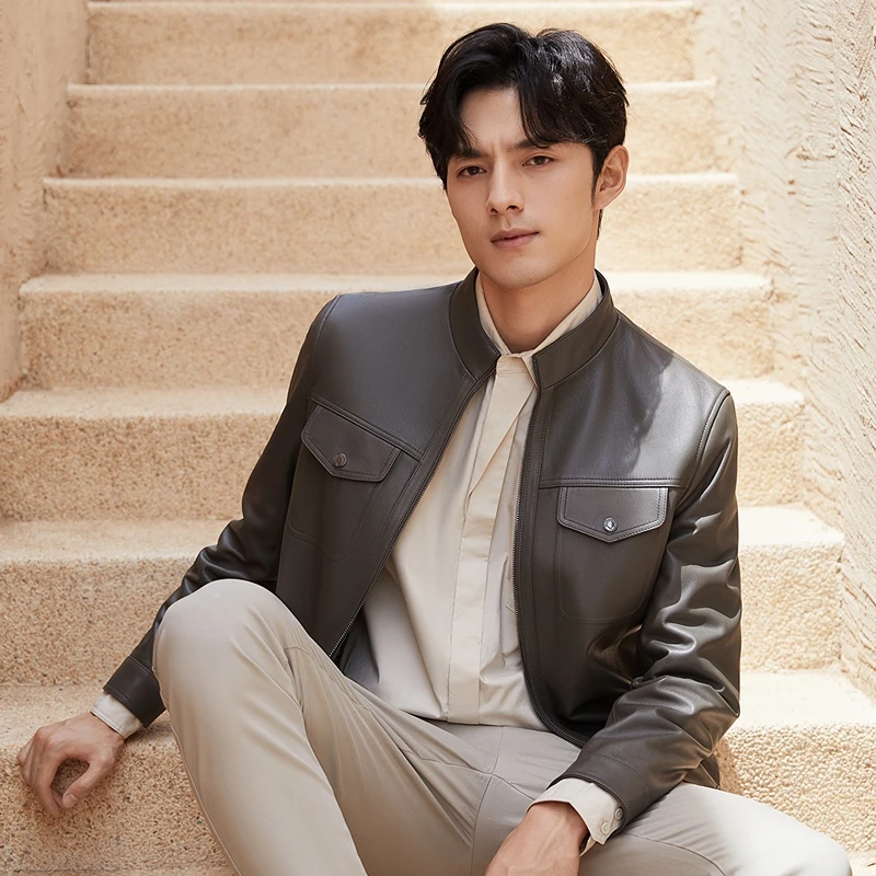 【绵羊皮】柒牌真皮皮衣男装立领商务通勤休闲男士外套男款防风保暖