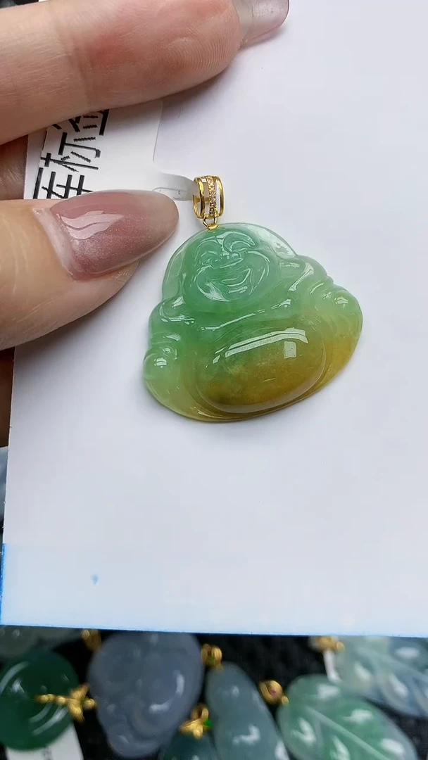 【闪购商品】翡翠颈饰18K金镶嵌天然翡翠A货，112