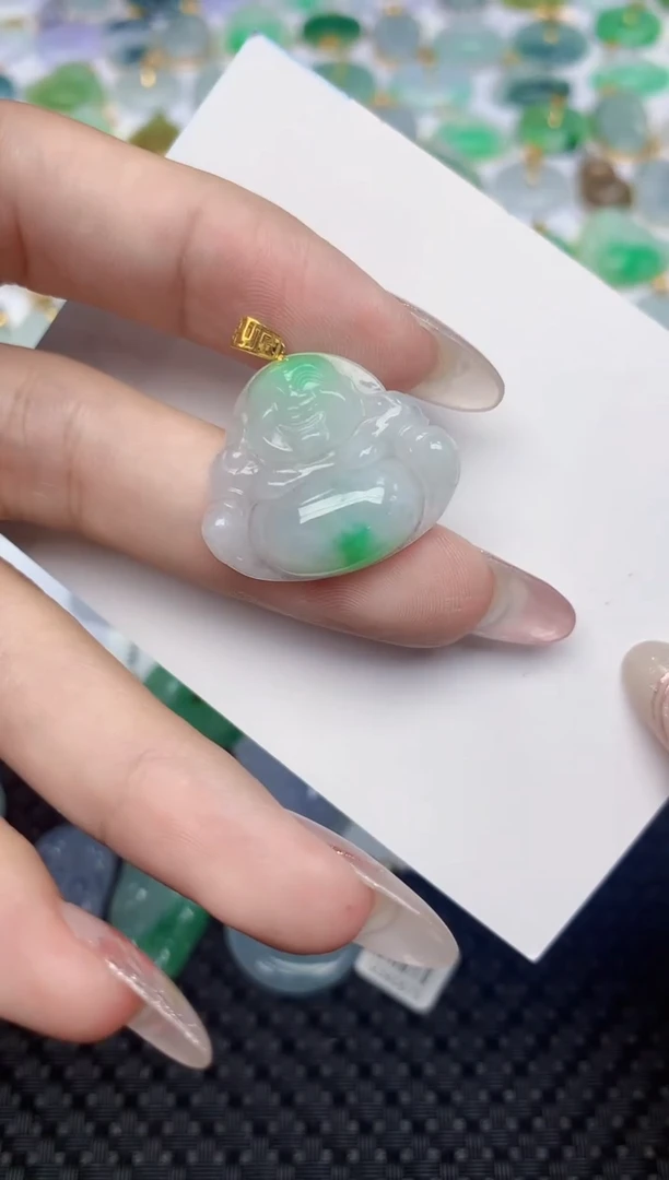 【闪购商品】翡翠颈饰18K金镶嵌天然A货翡翠 38