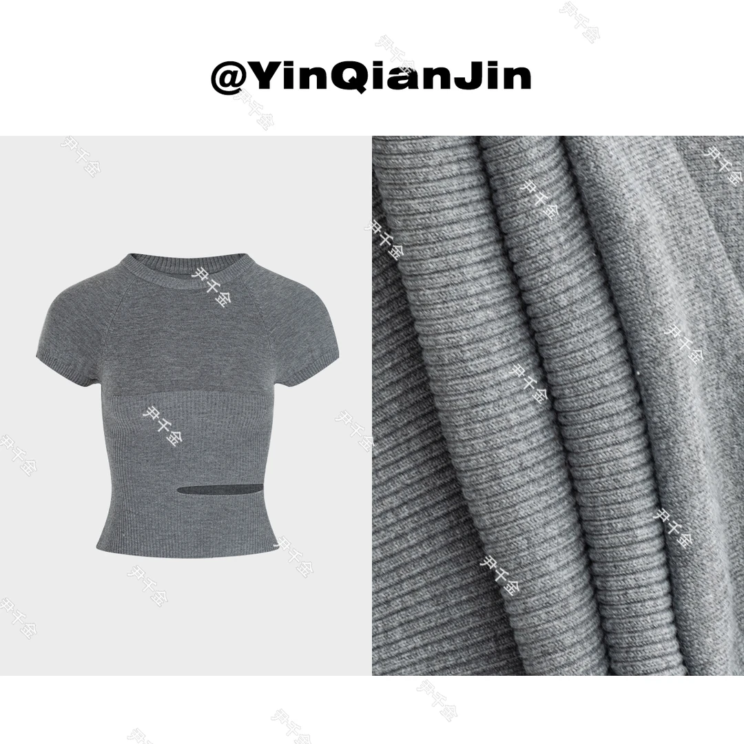 尹千金春款【天才比例】省钱风 针织短T恤F040204