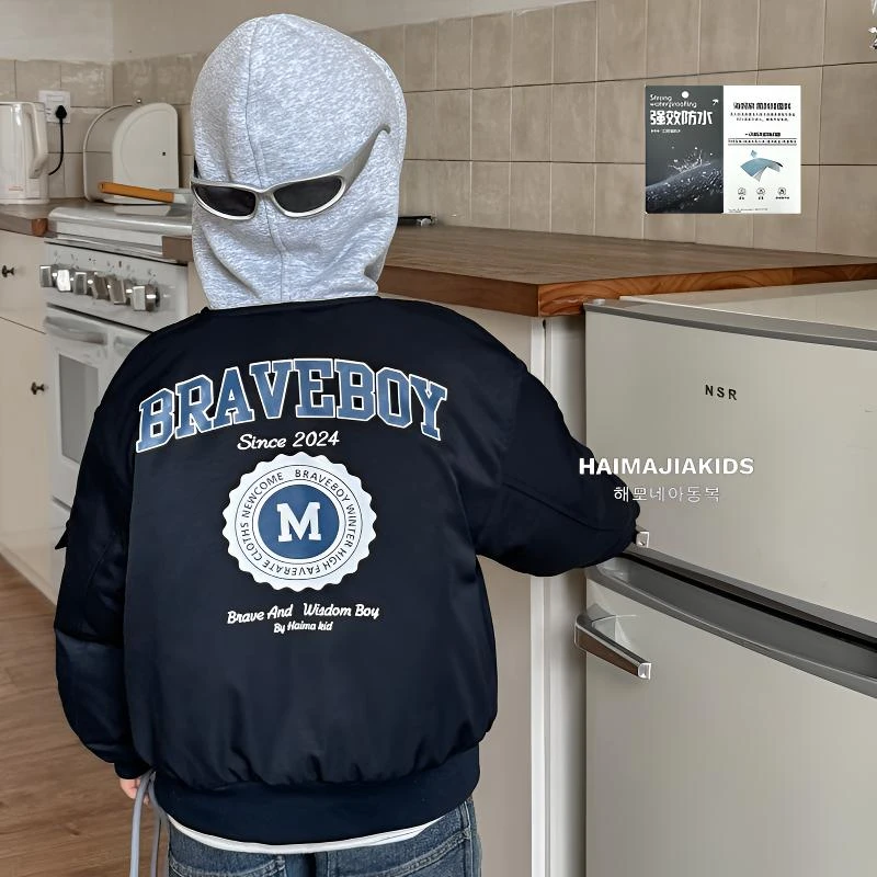 冬装新款男童棉衣儿童棉服冬季男孩连帽外套洋气童装上衣大童外衣