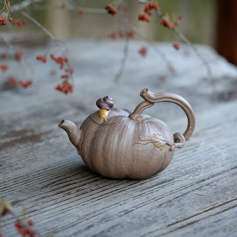 宜兴紫砂壶原矿手工文人泡茶壶功夫茶具段泥仿生器蜗牛南瓜