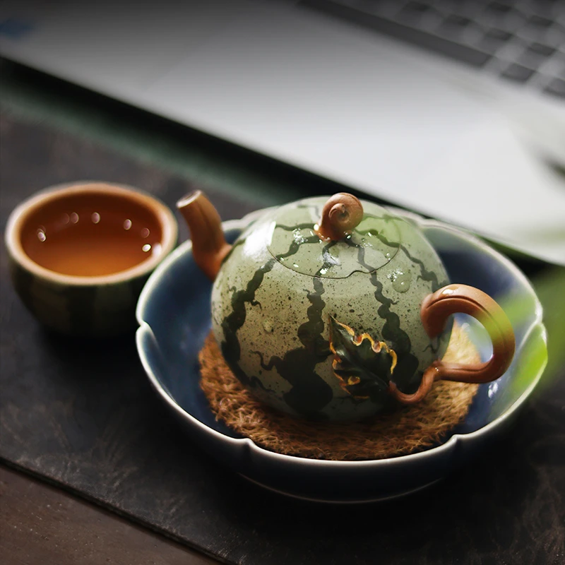 宜兴原矿手工紫砂壶西瓜壶泡茶壶茶具仿生器手工段泥精致送礼