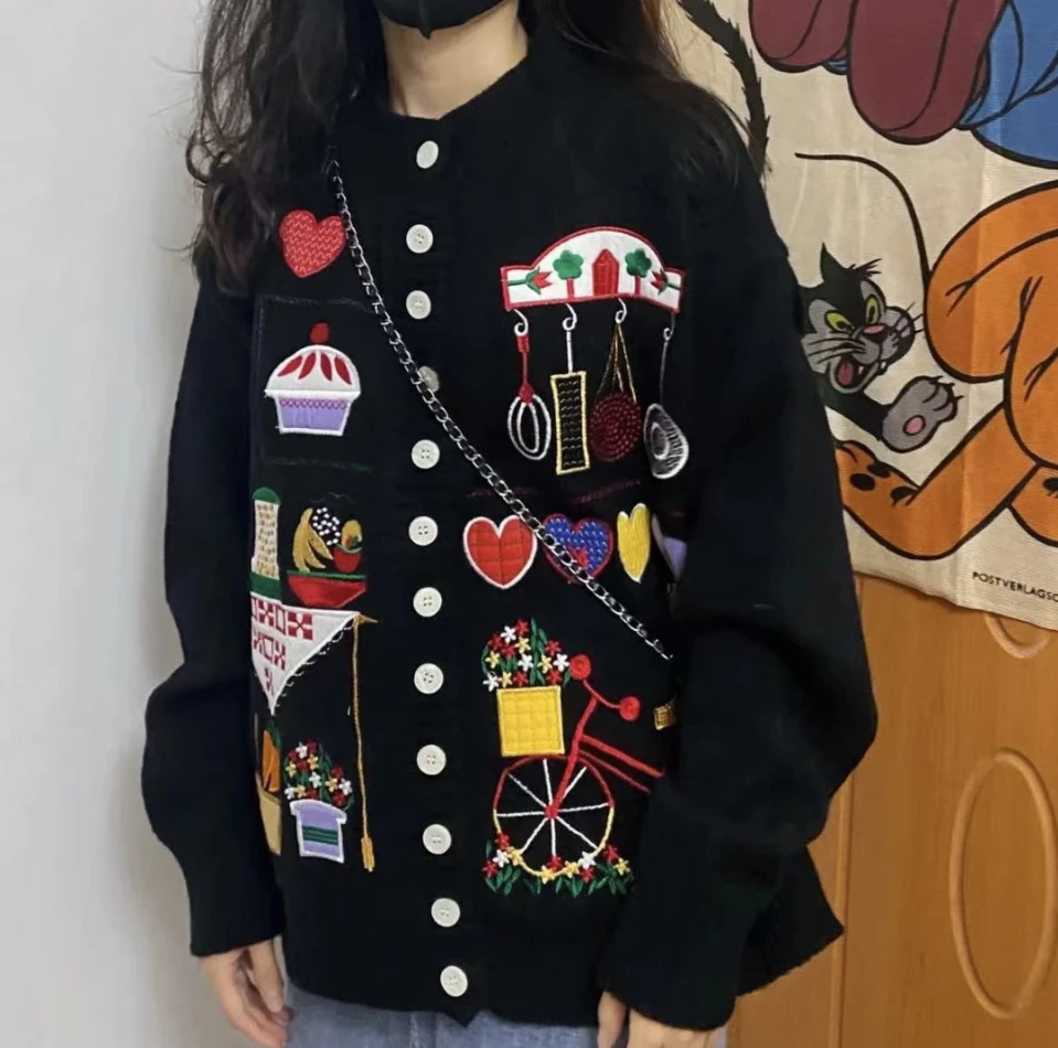 1-100号针织复古圆领百搭秋季毛衣宽松秋冬上衣直播专享春秋链接