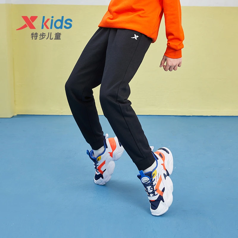 【三楼童装专属】特步儿童春秋新款男女童运动休闲高品质棉卫裤加绒