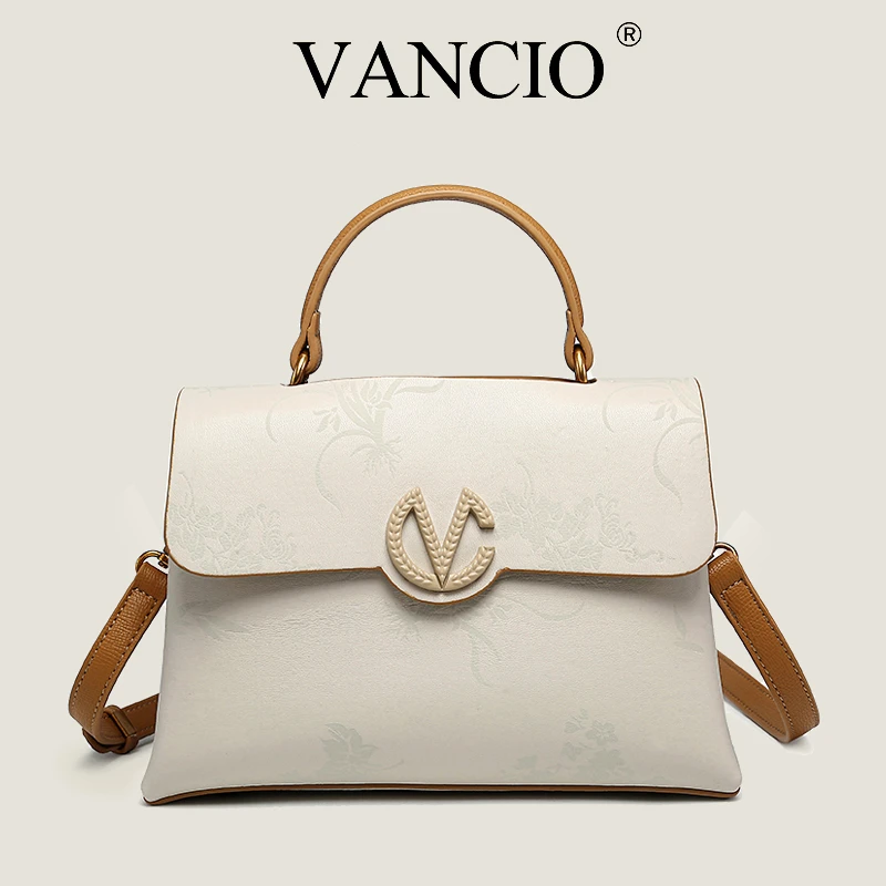 VANCIO夏天2024新款气质百搭手提单肩斜挎包——VC3086国风白