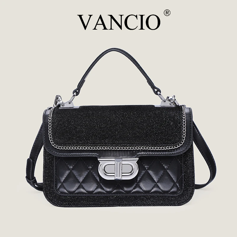 VANCIO重工气质百搭手提包单肩斜挎包轻奢时尚女士手拎包