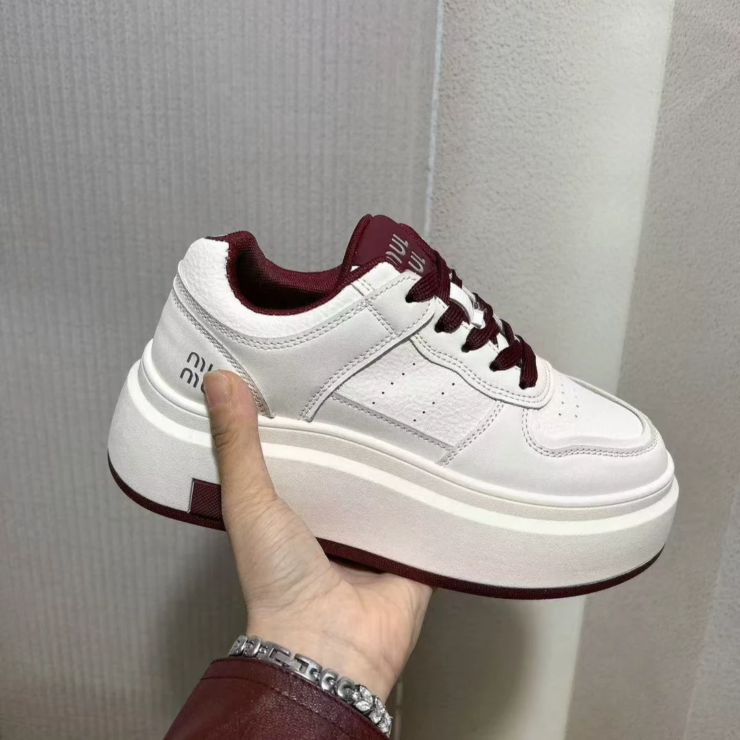 厚底加绒安可拉红小白鞋女款2024秋冬新款百搭运动休闲增高板鞋