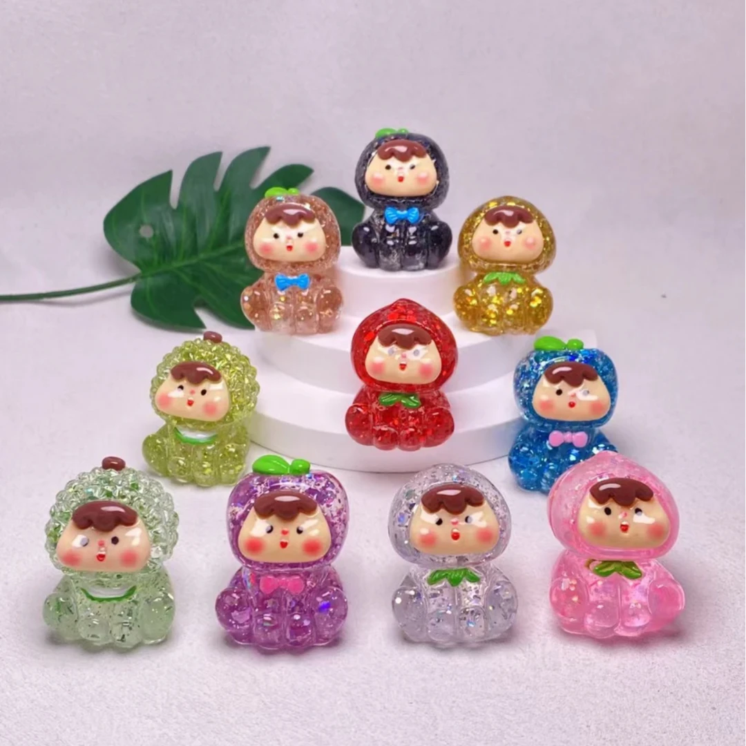 高透亮片水果崽崽萌粒摆件