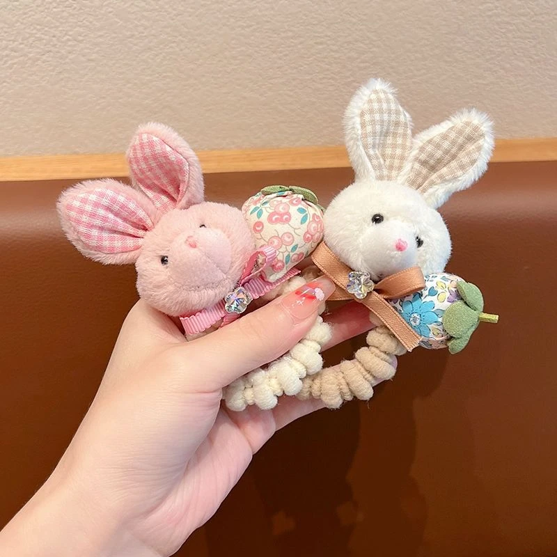 头绳毛绒可爱网红橡皮筋女扎头简约玩偶发圈甜美马酒红色发圈头绳