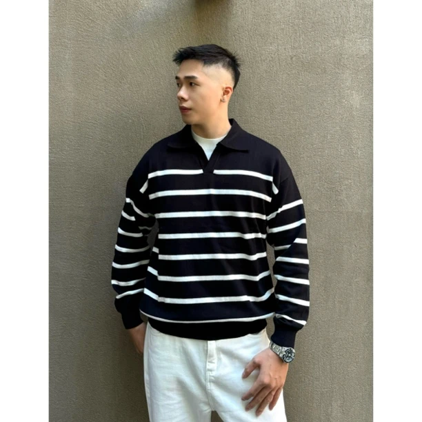 The Rong 24秋冬横条纹『莫代尔纤维』软糯亲肤抗起球针织毛衣打底