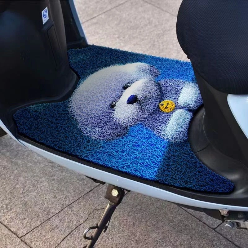 电动车脚垫卡通加厚款通用裁剪型丝圈可爱防滑垫电动车脚踏垫