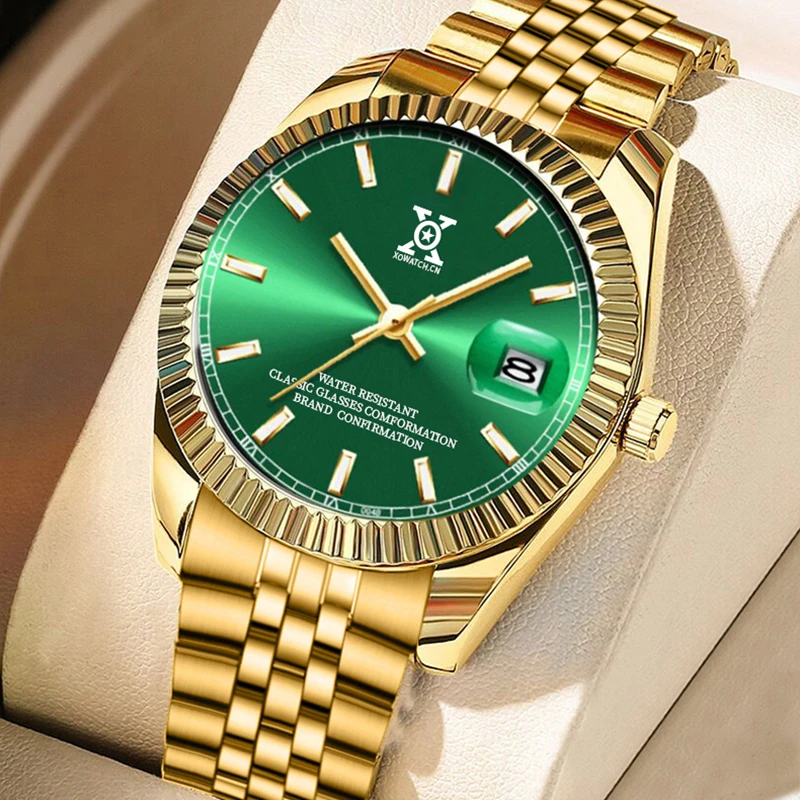 XO 手表日志系列/经典时尚绿盘时尚夜光高档商务男士手表6156