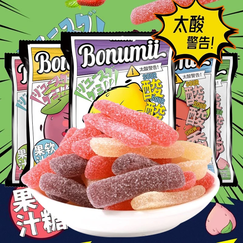 (小扬哥推荐宝奴咪酸酸秀果汁软糖酸砂水果糖爆酸糖果橡皮糖网红