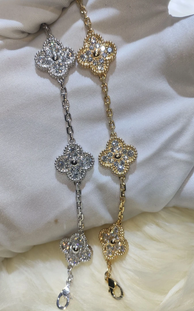 实验室培育钻石【宝丽亚】18K金五花满钻手链（多样式发其一）