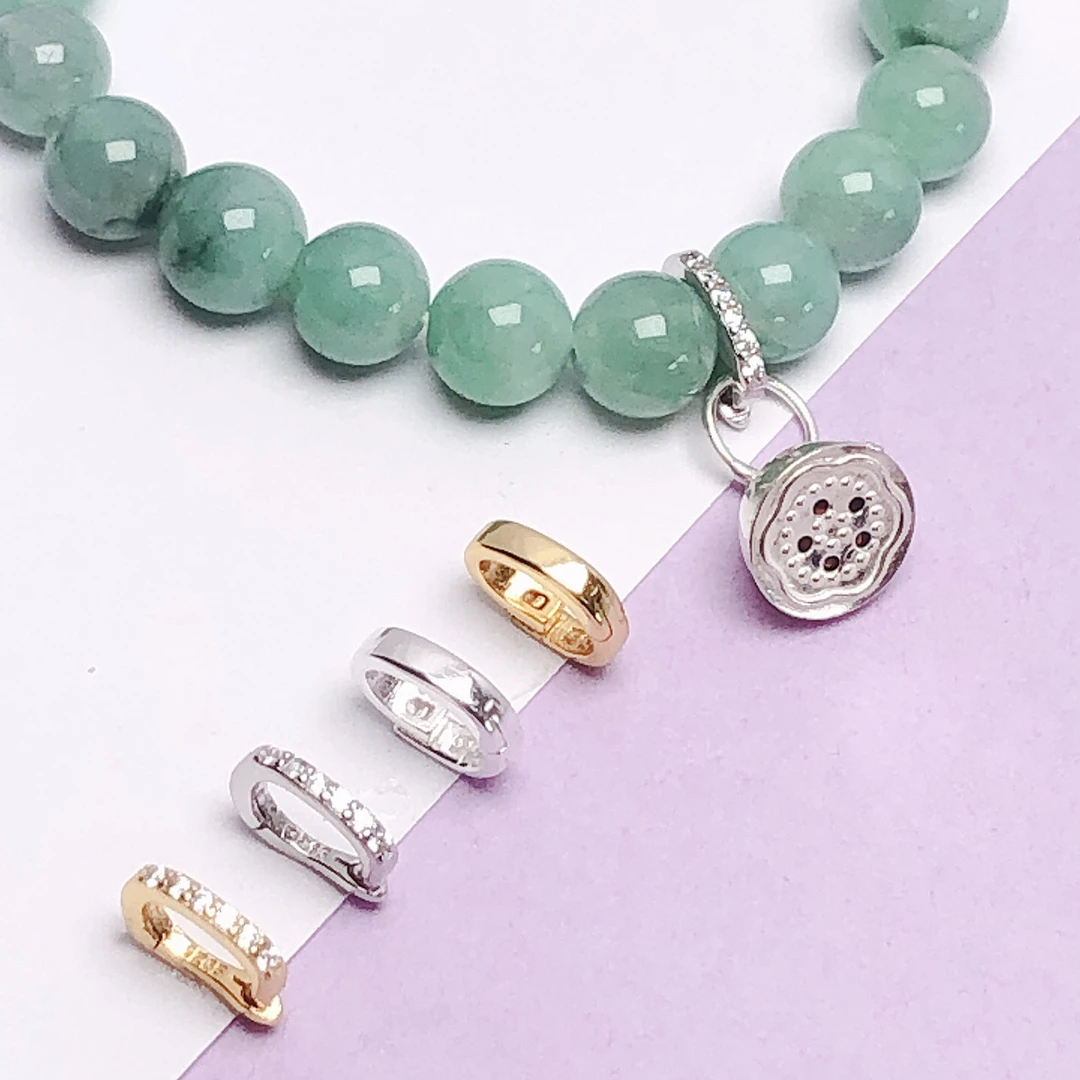 925银银制品 万能扣头项链扣手链扣开口圈链接扣 DIY百搭时尚轻奢