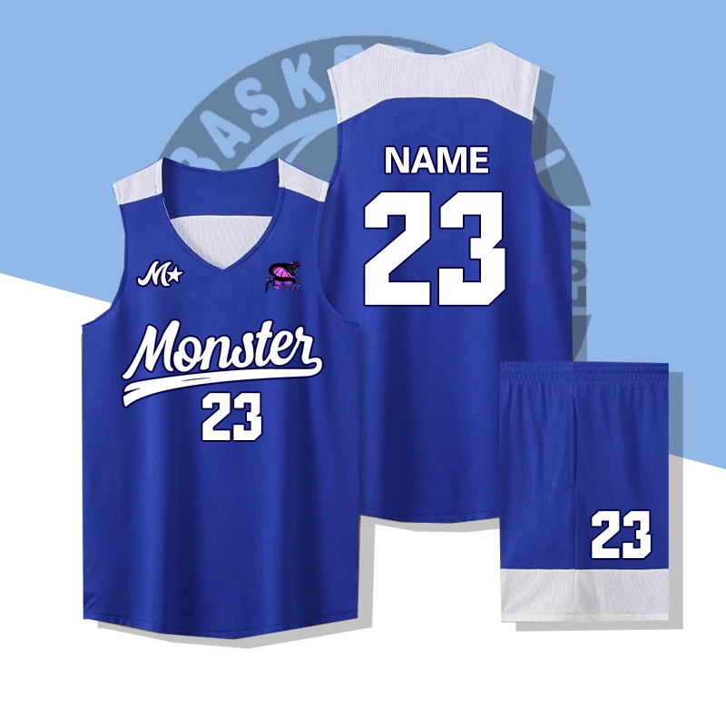 耐高篮球服套装男2K球衣定制美式训练服男女比赛运动背心双面队服