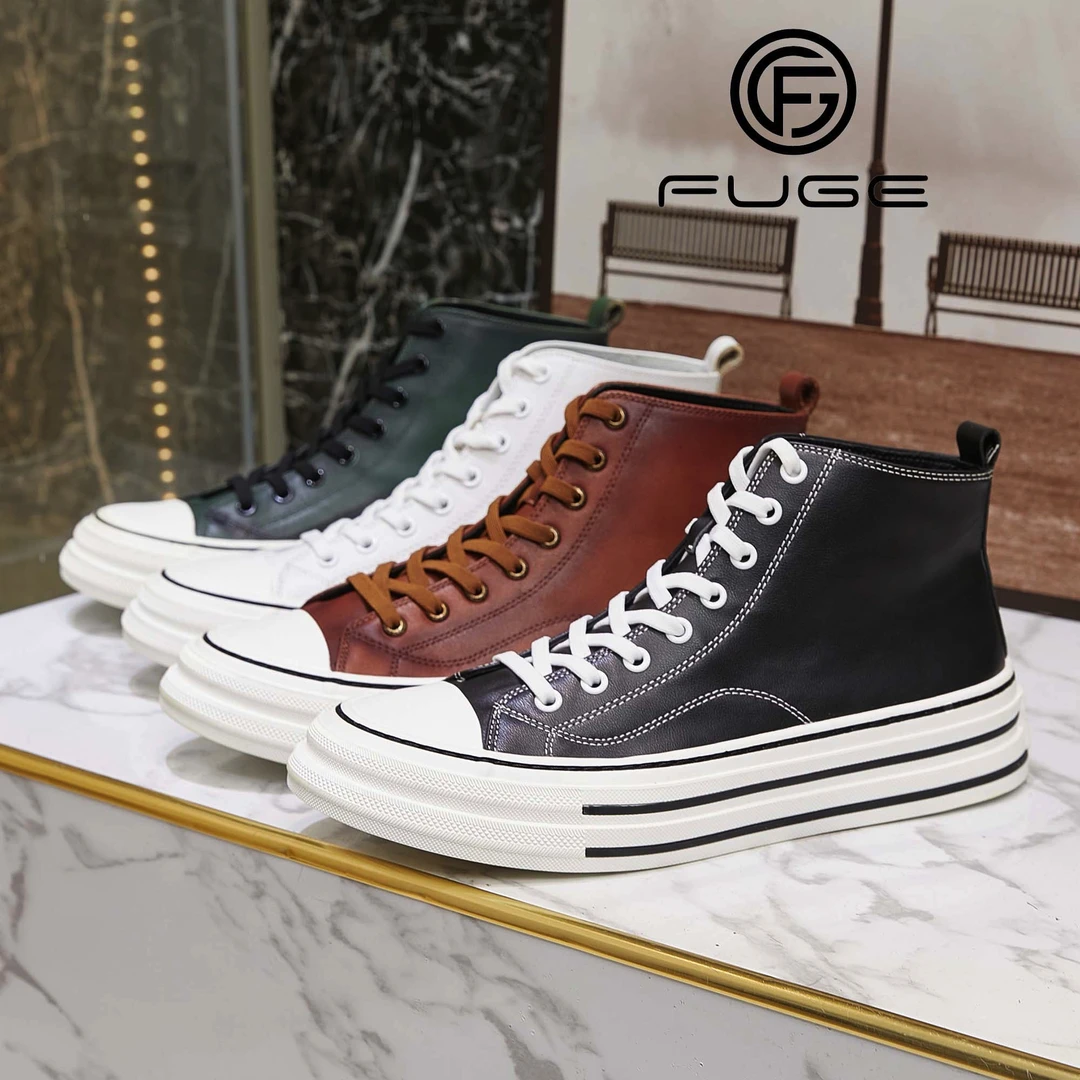 透气厚底圆头板鞋男士舒适时尚高端潮牌加绒男鞋高筒马丁靴棉鞋