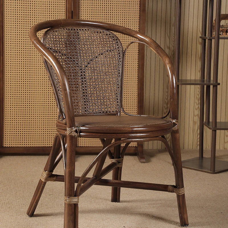 植雅轩植物手工藤编座椅家用休闲椅阳台客厅单人靠背椅桌椅办公椅