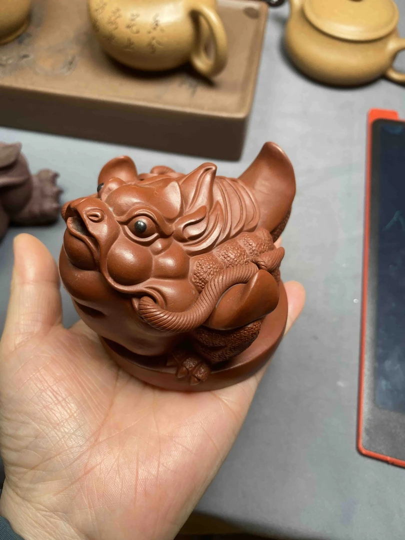 金蟾摆件,朱泥制作,规格长10宽8高9