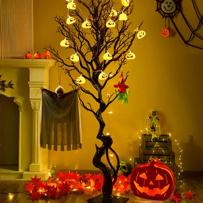 万圣节装饰品南瓜灯鬼树道具氛围场景布置发光灯饰摆件万圣夜新款