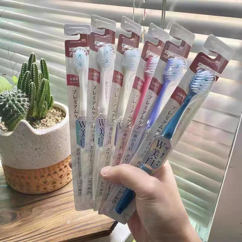 日式按摩牙刷6支盒装 独立包装成人牙刷家用软毛牙刷
