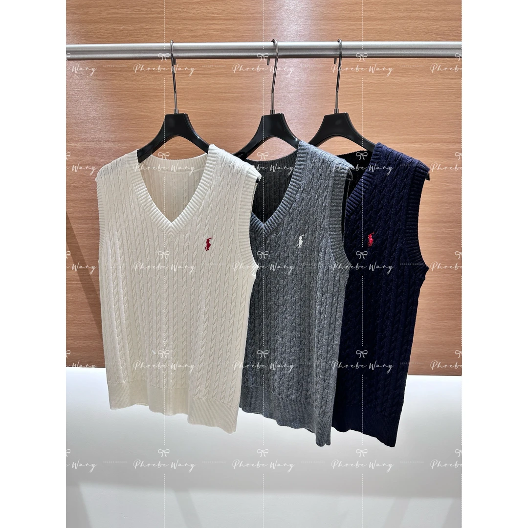 特！刺绣马甲背心麻花V领学院风秋冬新品6686-1