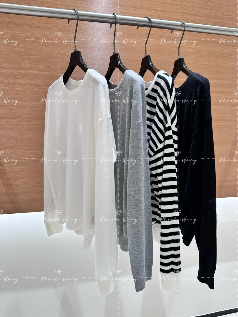 专柜品质~秋新品圆领百搭羊毛宽松长袖针织衫66101