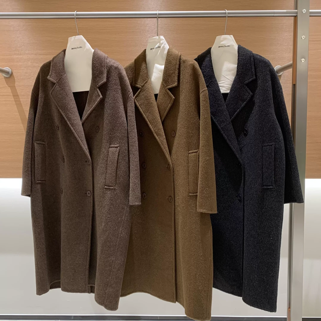 已特价！【旧金山】30牦牛绒70澳洲美丽诺羊毛!重磅双面毛呢大衣2925