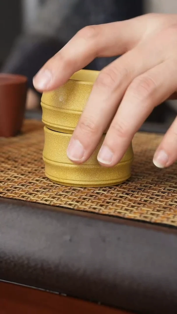 【闪购商品】紫砂茶壶2个黄段竹节杯70cc