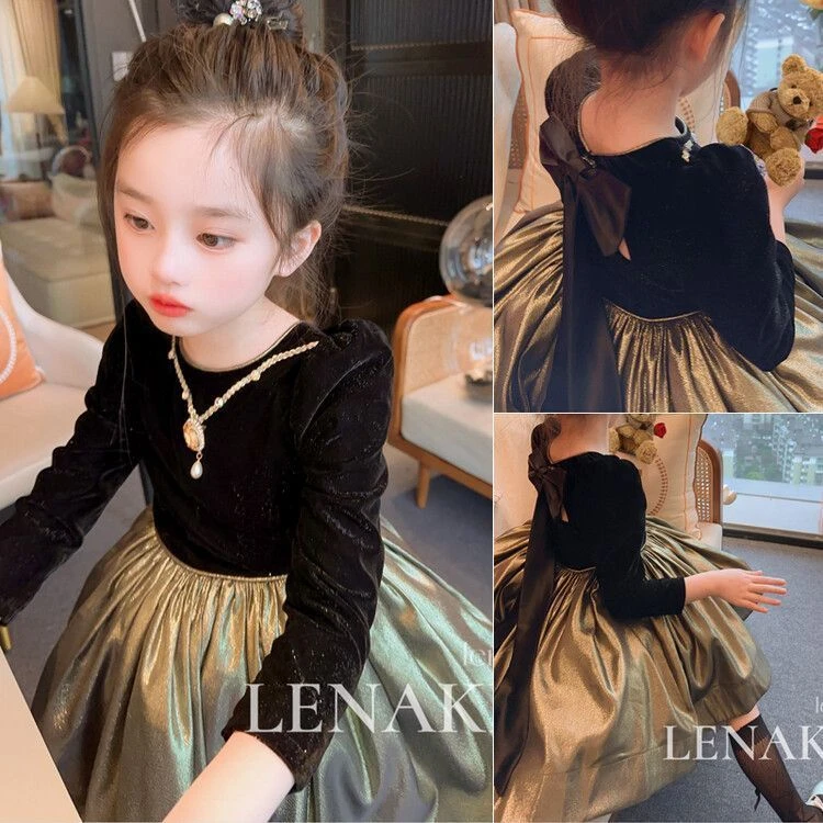 儿童礼服新款公主裙女孩春季走秀女童高端钢琴生日吊坠连衣裙