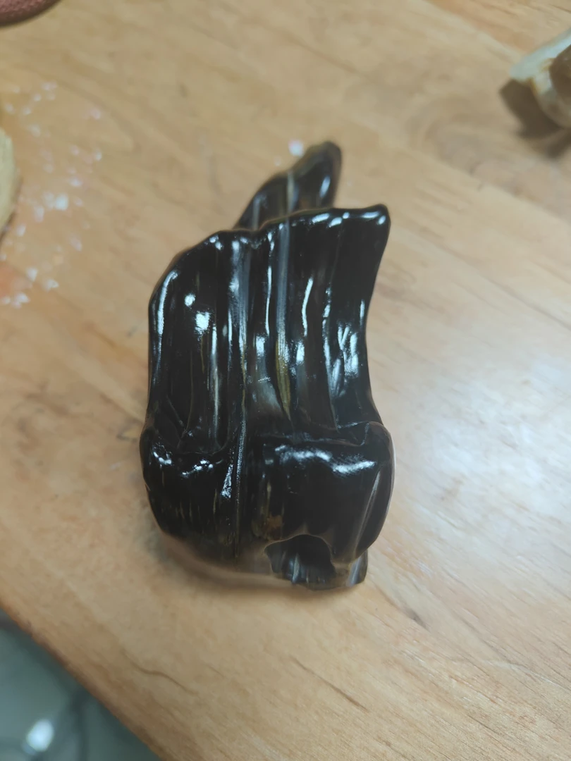 黑精钢树化玉手把