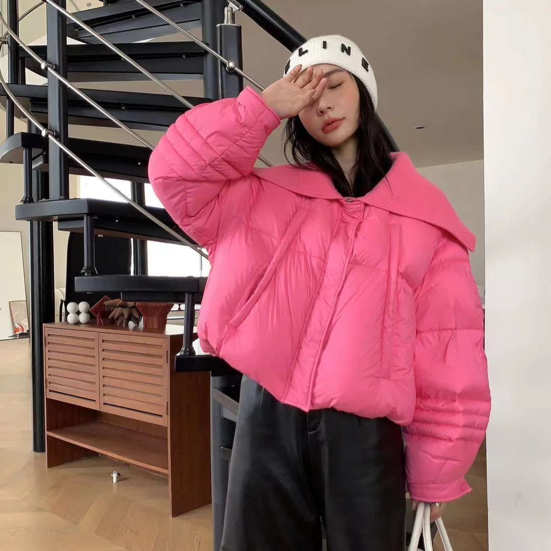 时尚短款百搭休闲保暖海军领羽绒服 Y001