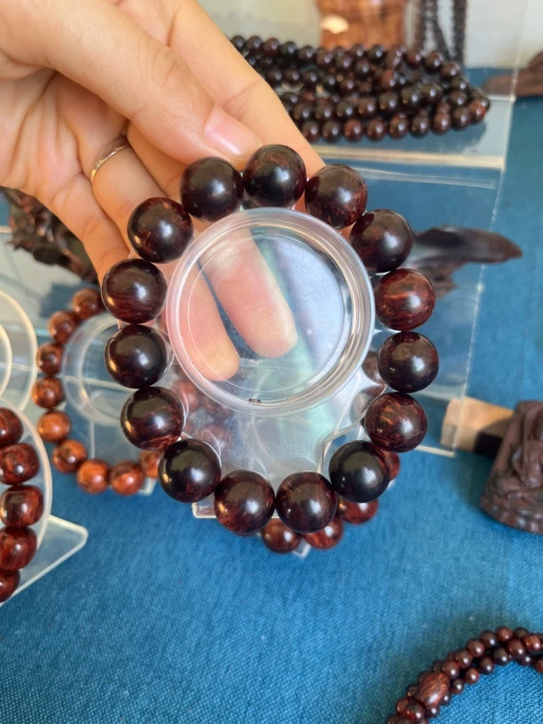 红降花梨公1.5圆珠手串