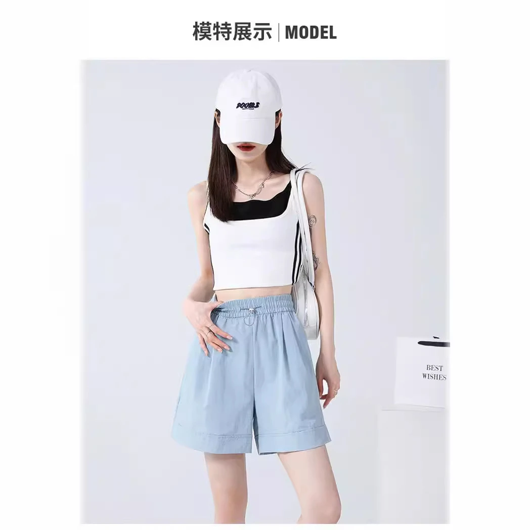 伞兵裤高能感夏季出门松紧腰女士短裤运动凉感裤活力穿搭